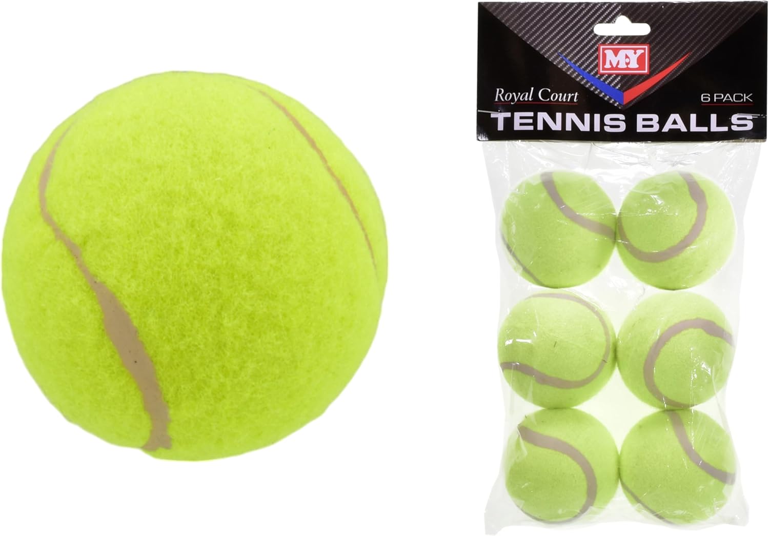 Outdoor/Raquet Sports - Royal Court Tennis Balls - Pack of 6 - Dog Toy
