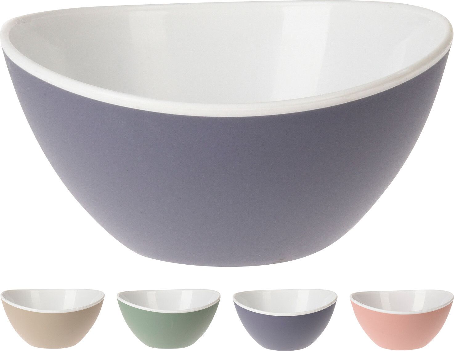 Kitchenware/Dining/Serving Dishes - Melamine Duotone Bowls - Pack of 4 - 330ml