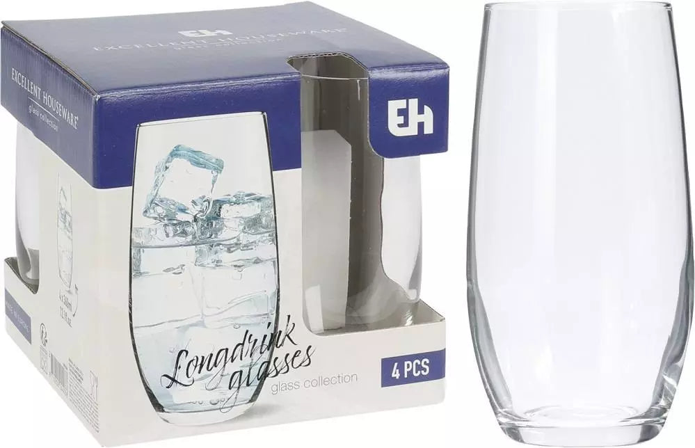 Home/Caravan/Motorhome - Long Glass - Set of 4 - 4 x 360ml Glass