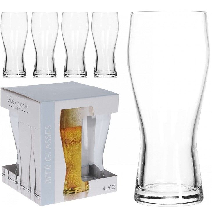 Home/Caravan/Motorhome - Beer Glasses -Tulip Shape - Set of 4 - 4 x 370cl Glass
