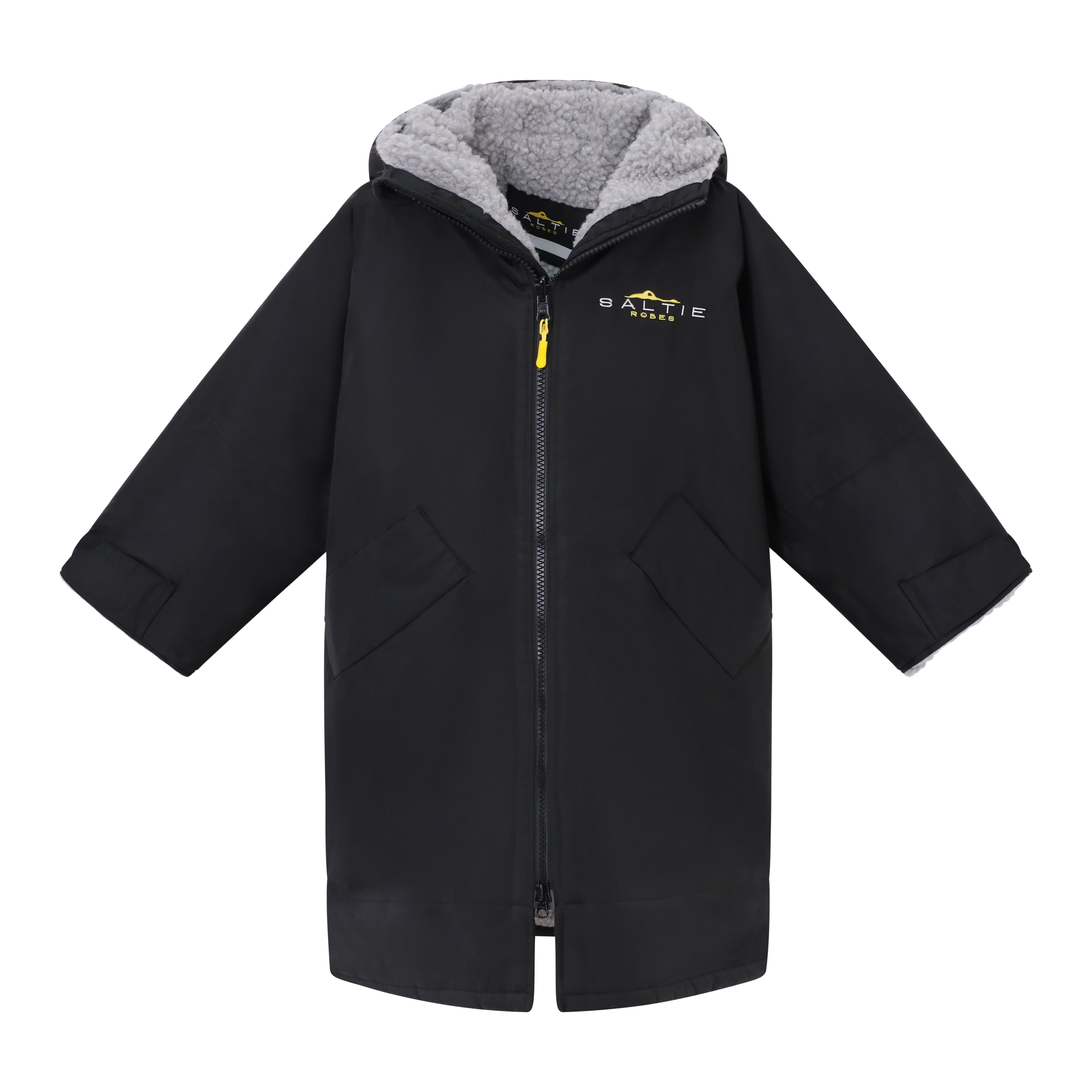 Saltie Junior Changing Robe - Black/Grey