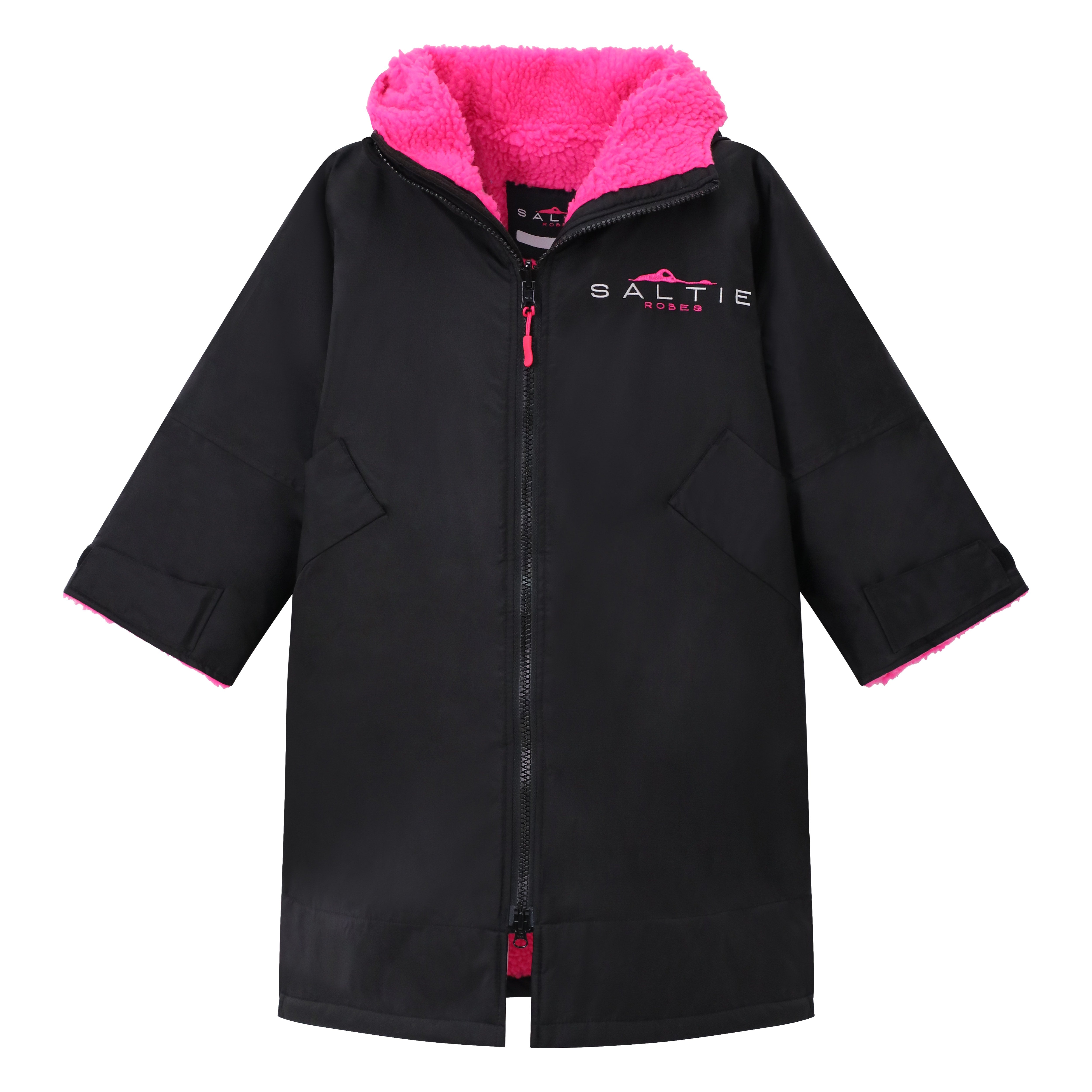 Saltie Junior Changing Robe - Black/Hot Pink